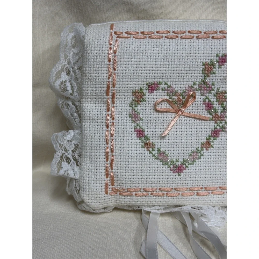 Double Hearts Jewelry Case Counted Cross Stitch Kit Titan Needlecraft 5x7